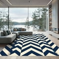 thumbnail image 1 of ODIKA 3'x5' Machine Washable Non-Slip Area Rug, Geometric Navy Blue High Traffic Rug, Blue, 1169987, 1 of 7