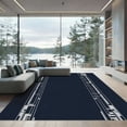 thumbnail image 1 of ODIKA 3'x5' Machine Washable Non-Slip Area Rug, Geometric Navy Blue High Traffic Rug with Pad, Blue, 1022537, 1 of 8