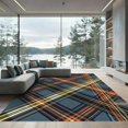 thumbnail image 1 of ODIKA 3'x5' Machine Washable Non-Slip Area Rug, Geometric Navy High Traffic Rug, Blue, 1008263, 1 of 7