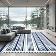 thumbnail image 1 of ODIKA 3'x5' Machine Washable Non-Slip Area Rug, Geometric Navy High Traffic Rug, Blue, 1051526, 1 of 7