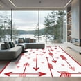 thumbnail image 1 of ODIKA 3'x5' Machine Washable Non-Slip Area Rug, Geometric Red High Traffic Rug, Red, 1053203, 1 of 7