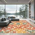 thumbnail image 1 of ODIKA 3'x5' Machine Washable Non-Slip Area Rug, Geometric Terracotta High Traffic Rug, Brown, 1085657, 1 of 7