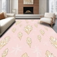 thumbnail image 1 of ODIKA 3'x5' Machine Washable Non-Slip Area Rug, Glittering Winter Crystal Design Holiday Celebration Floor High Traffic Rug with Pad, Pink, 639515, 1 of 8