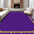 thumbnail image 1 of ODIKA 3'x5' Machine Washable Non-Slip Area Rug, Glowing Kitty Xmas Party Accent High Traffic Rug with Pad, Purple, 608194, 1 of 8
