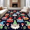 thumbnail image 1 of ODIKA 3'x5' Machine Washable Non-Slip Area Rug, Hearth Enchanted Night Magical Gnome Family Arrangement High Traffic Rug, Red, 731626, 1 of 5