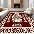thumbnail image 1 of ODIKA 3'x5' Machine Washable Non-Slip Area Rug, Heavenly Embrace Showcasing Iconic Symbolism High Traffic Rug, Brown, 743315, 1 of 7