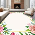 thumbnail image 1 of ODIKA 3'x5' Machine Washable Non-Slip Area Rug, Heritage Bouquet Timeless Romantic High Traffic Rug, Pink, 452153, 1 of 7