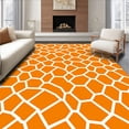 thumbnail image 1 of ODIKA 3'x5' Machine Washable Non-Slip Area Rug, Hexagon Honeycomb Grid Design Anti Slip Floor Cover High Traffic Rug with Pad, Orange, 535555, 1 of 8
