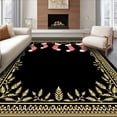 thumbnail image 1 of ODIKA 3'x5' Machine Washable Non-Slip Area Rug, Holiday Hearth Scene with Stockings and Snowy Night High Traffic Rug, Black, 646208, 1 of 7