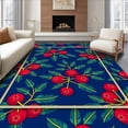 thumbnail image 1 of ODIKA 3'x5' Machine Washable Non-Slip Area Rug, Holly Berry Hook Kit Traditional Embroidery Assembly High Traffic Rug with Pad, Blue, 643336, 1 of 8
