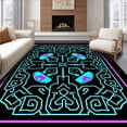 thumbnail image 1 of ODIKA 3'x5' Machine Washable Non-Slip Area Rug, Holographic Gaming Console with Iridescent Effects High Traffic Rug with Pad, Black, 550566, 1 of 8