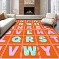 thumbnail image 1 of ODIKA 3'x5' Machine Washable Non-Slip Area Rug, Interactive ABC Discovery Phonics Teaching Tool Floor High Traffic Rug, Orange, 699294, 1 of 7