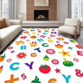 thumbnail image 1 of ODIKA 3'x5' Machine Washable Non-Slip Area Rug, Interactive Learning with Letters Numbers Animals Seasons Months High Traffic Rug, Red, 694091, 1 of 7