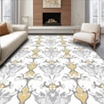 thumbnail image 1 of ODIKA 3'x5' Machine Washable Non-Slip Area Rug, Interlocking Latticework Vine Motif with Delicate Botanical Detailing High Traffic Rug, White, 526056, 1 of 5