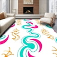 thumbnail image 1 of ODIKA 3'x5' Machine Washable Non-Slip Area Rug, Interlocking Ombre Wave Motif with Radiant Gradient Accents High Traffic Rug, Pink, 555252, 1 of 7