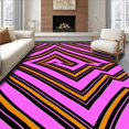 thumbnail image 1 of ODIKA 3'x5' Machine Washable Non-Slip Area Rug, Interlocking Waves with Inspired Accents High Traffic Rug with Pad, Pink, 701297, 1 of 8