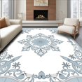 thumbnail image 1 of ODIKA 3'x5' Machine Washable Non-Slip Area Rug, Intricate Interlocking Medallion with Delicate Floral Motifs High Traffic Rug with Pad, Blue, 566467, 1 of 8