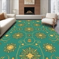 thumbnail image 1 of ODIKA 3'x5' Machine Washable Non-Slip Area Rug, Jingle Bell Burst Ornament Themed High Traffic Rug, Gold, 625451, 1 of 7