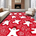 thumbnail image 1 of ODIKA 3'x5' Machine Washable Non-Slip Area Rug, Jolly Frosty Wonderland Decorative Seasonal Entrance Pathway High Traffic Rug, Red, 504024, 1 of 7