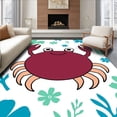 thumbnail image 1 of ODIKA 3'x5' Machine Washable Non-Slip Area Rug, Jolly Underwater Friend Design with Expressive Features High Traffic Rug, Red, 725013, 1 of 7