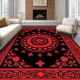 thumbnail image 1 of ODIKA 3'x5' Machine Washable Non-Slip Area Rug, Journey Hippie Tablecloth Enchanted Sanctuary High Traffic Rug, Black, 706788, 1 of 7
