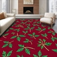 thumbnail image 1 of ODIKA 3'x5' Machine Washable Non-Slip Area Rug, Joyful Celebration Yuletide Hearth Accent Throw High Traffic Rug with Pad, Red, 611317, 1 of 8