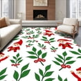 thumbnail image 1 of ODIKA 3'x5' Machine Washable Non-Slip Area Rug, Joyful Santa Helper Woodland Creatures Festive Accent Trio High Traffic Rug, Red, 732870, 1 of 7