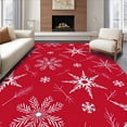 thumbnail image 1 of ODIKA 3'x5' Machine Washable Non-Slip Area Rug, Joyful Season Snowflake Celebration Hearth Entrance High Traffic Rug with Pad, Red, 608365, 1 of 8