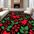 thumbnail image 1 of ODIKA 3'x5' Machine Washable Non-Slip Area Rug, Joyful Shepherd Hooking with Festive Accents High Traffic Rug, Black, 745525, 1 of 7
