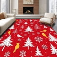 thumbnail image 1 of ODIKA 3'x5' Machine Washable Non-Slip Area Rug, Joyful Winter Wonderland Entryway Welcome Seasonal Decoration High Traffic Rug, Red, 505394, 1 of 7