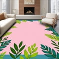thumbnail image 1 of ODIKA 3'x5' Machine Washable Non-Slip Area Rug, Jungle Safari Alphabet Knowledge Early Development Circular High Traffic Rug with Pad, Pink, 690764, 1 of 8