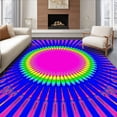 thumbnail image 1 of ODIKA 3'x5' Machine Washable Non-Slip Area Rug, Kaleidoscope Burst Radial Sunburst Artistic Multi Hued High Traffic Rug with Pad, Pink, 556696, 1 of 8