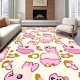 thumbnail image 1 of ODIKA 3'x5' Machine Washable Non-Slip Area Rug, Kawaii Farm Dairy Animal Spotted Art High Traffic Rug with Pad, Pink, 681343, 1 of 8