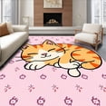 thumbnail image 1 of ODIKA 3'x5' Machine Washable Non-Slip Area Rug, Kitten Needlecraft Educational Activity Family Project High Traffic Rug, Pink, 641475, 1 of 7