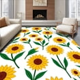 thumbnail image 1 of ODIKA 3'x5' Machine Washable Non-Slip Area Rug, Latch Hook Kit Sunflower Meadow Botanical Canvas Needlework DIY High Traffic Rug with Pad, Yellow, 620710, 1 of 8