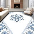 thumbnail image 1 of ODIKA 3'x5' Machine Washable Non-Slip Area Rug, Latch Hook Pillowcase Kit Snowflake Embroidery High Traffic Rug, White, 650744, 1 of 7
