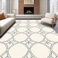 thumbnail image 1 of ODIKA 3x5 Machine Washable Non-Slip Area Rug, Lattice Trellis Interlocking Grid Contemporary Floor Textile High Traffic Rug, Ivory, 657436, 1 of 7