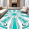 thumbnail image 1 of ODIKA 3'x5' Machine Washable Non-Slip Area Rug, Lighthouse Beacon Starburst with Harbor Navigation Symbols High Traffic Rug with Pad, Blue, 708510, 1 of 8