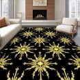 thumbnail image 1 of ODIKA 3'x5' Machine Washable Non-Slip Area Rug, Luxurious Starburst Holiday Tree Skirt with Shimmering Embellishments High Traffic Rug with Pad, Black, 628016, 1 of 8