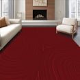 thumbnail image 1 of ODIKA 3'x5' Machine Washable Non-Slip Area Rug, Luxurious Swirl Symphony Plush Underfoot Comfort High Traffic Rug, Red, 552670, 1 of 7