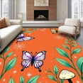 thumbnail image 1 of ODIKA 3'x5' Machine Washable Non-Slip Area Rug, Magical Fairy Garden with Sparkling Dewdrops and Wings High Traffic Rug, Orange, 691508, 1 of 7