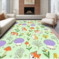 thumbnail image 1 of ODIKA 3'x5' Machine Washable Non-Slip Area Rug, Magical Forest Critter Haven Playspace High Traffic Rug, Green, 728556, 1 of 7