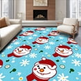 thumbnail image 1 of ODIKA 3'x5' Machine Washable Non-Slip Area Rug, Magical Frosty Friend DIY Yarn Project Seasonal High Traffic Rug with Pad, Blue, 620825, 1 of 8