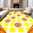 thumbnail image 1 of ODIKA 3'x5' Machine Washable Non-Slip Area Rug, Magical North Pole Gingham Wonderland Inspiration High Traffic Rug, Yellow, 621877, 1 of 7