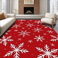thumbnail image 1 of ODIKA 3'x5' Machine Washable Non-Slip Area Rug, Magical Yuletide Swirl Crystal Flake Accent High Traffic Rug with Pad, Red, 611540, 1 of 8