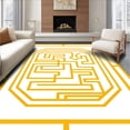 thumbnail image 1 of ODIKA 3'x5' Machine Washable Non-Slip Area Rug, Maze Labyrinth Constellation High Traffic Rug with Pad, Yellow, 520100, 1 of 8