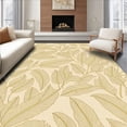 thumbnail image 1 of ODIKA 3'x5' Machine Washable Non-Slip Area Rug, Meadow Fern Motif with Delicate Petal Accents High Traffic Rug, Beige, 512989, 1 of 7
