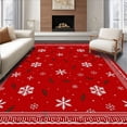 thumbnail image 1 of ODIKA 3'x5' Machine Washable Non-Slip Area Rug, Merry Wonderland Hearth Treasure Adorned By Twinkling Jewels High Traffic Rug, Red, 733025, 1 of 7