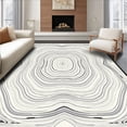 thumbnail image 1 of ODIKA 3'x5' Machine Washable Non-Slip Area Rug, Micro Loop Luxury Interlocking Symmetrical Ripple Design High Traffic Rug with Pad, White, 562726, 1 of 8