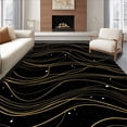 thumbnail image 1 of ODIKA 3'x5' Machine Washable Non-Slip Area Rug, Midnight Celestial Constellation Pathway Elegant Flowing Design High Traffic Rug, Black, 659233, 1 of 5